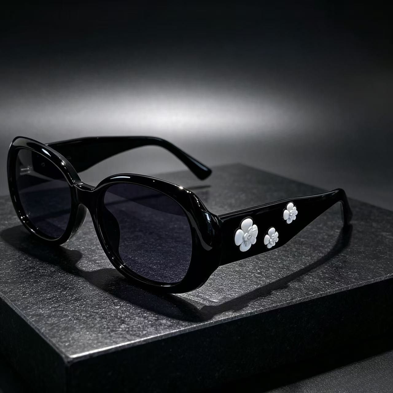 Vintage Fashion De - French Retro Camellia Sunglasses Women Trendy