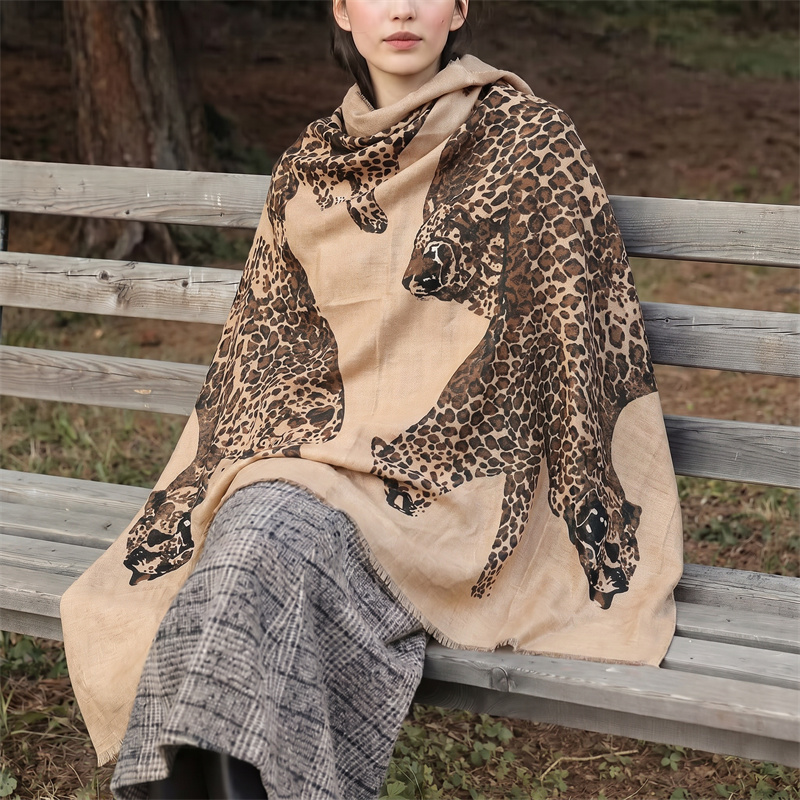 Vintage Leopard Print Hijab an - Vintage Women Fashion 评论和价格