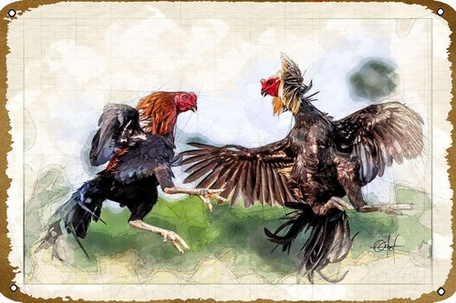 Fighting Cocks Animal Vintage  - Vintage Fashion Posters 评论和价格