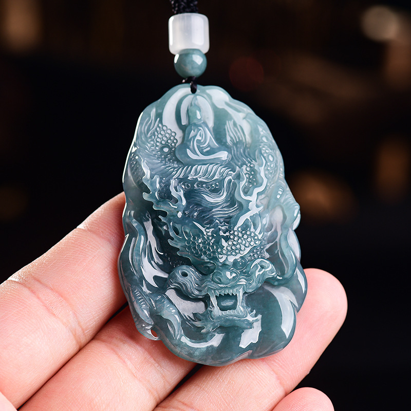Natural Burmese Jadeite Dragon - Vintage Women Fashion 评论和价格