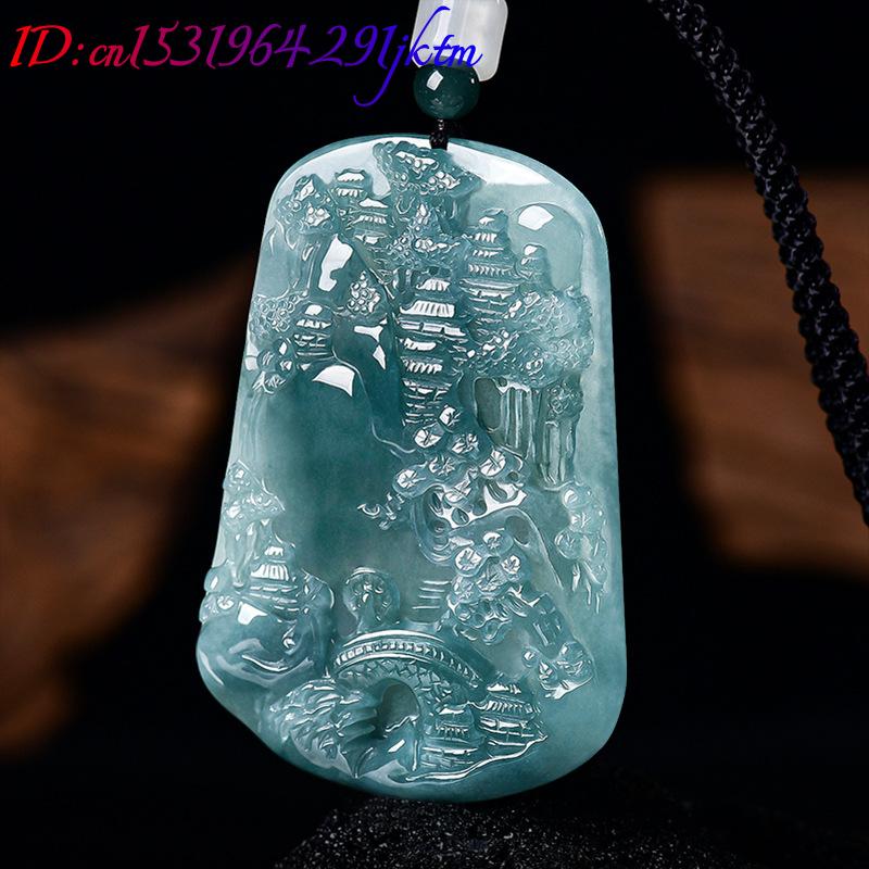 Natural Burmese Jadeite Scener - Vintage Women Fashion 评论和价格
