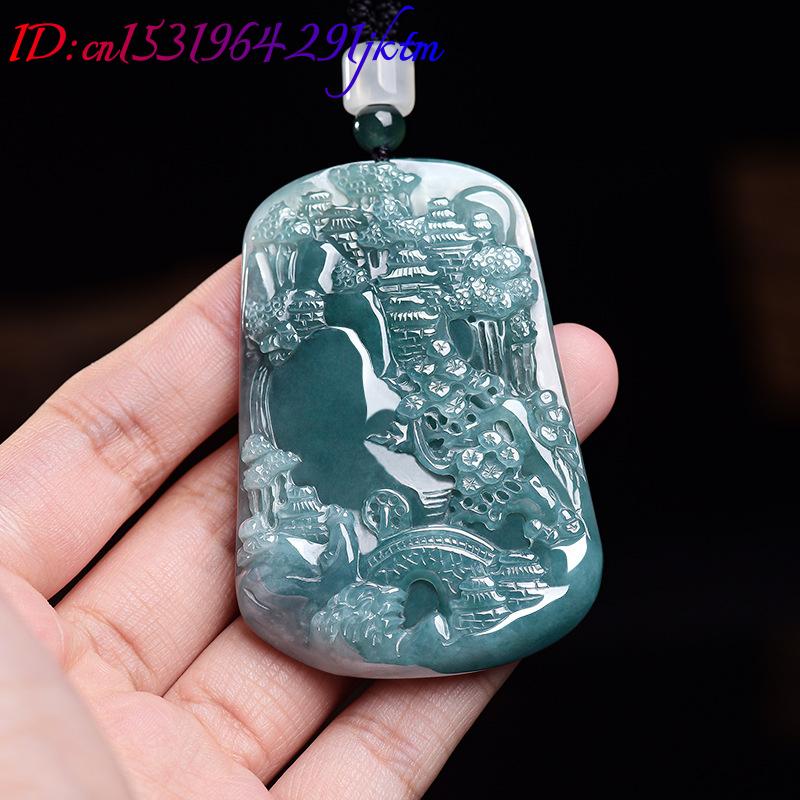 Natural Burmese Jadeite Scener - Vintage Women Fashion 评论和价格