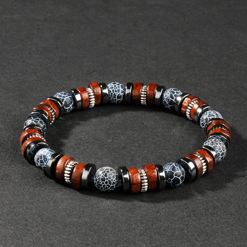 Weathered agate bracelet men n - Vintage Fashion Outfits Men 评论和价格