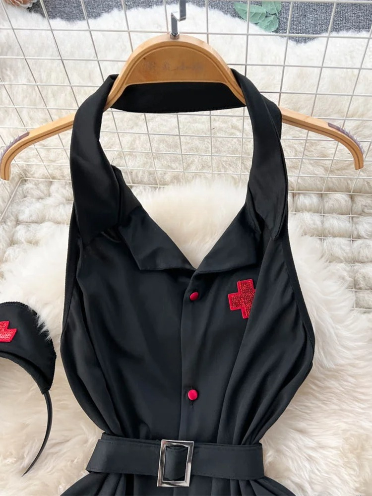 Erotic Fashion Sexy Halter Lin - Vintage Women Fashion 评论和价格