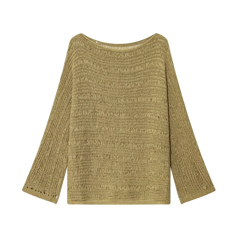 Vintage Boat Neck Knit Sweater - Vintage Women Fashion 评论和价格