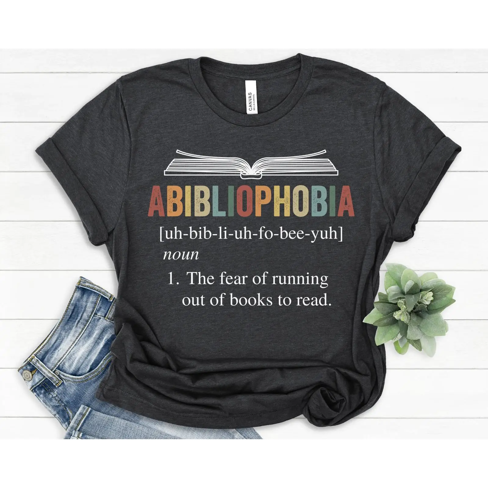 Abibliophobia T Shirt Funny Bo - Vintage Fashion Knitwear Book 评论和价格