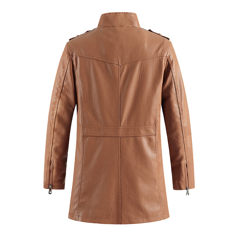 Mid-Length Faux Leather Motocy - Vintage Windbreaker Nylon 评论和价格