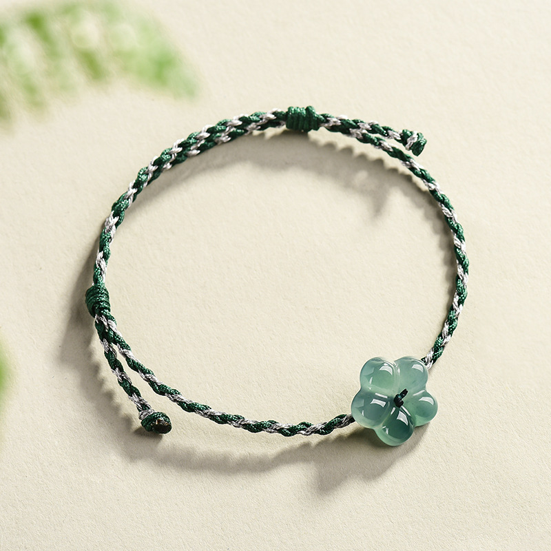 Burmese Jadeite Flower Bracele - Vintage Women Fashion 评论和价格