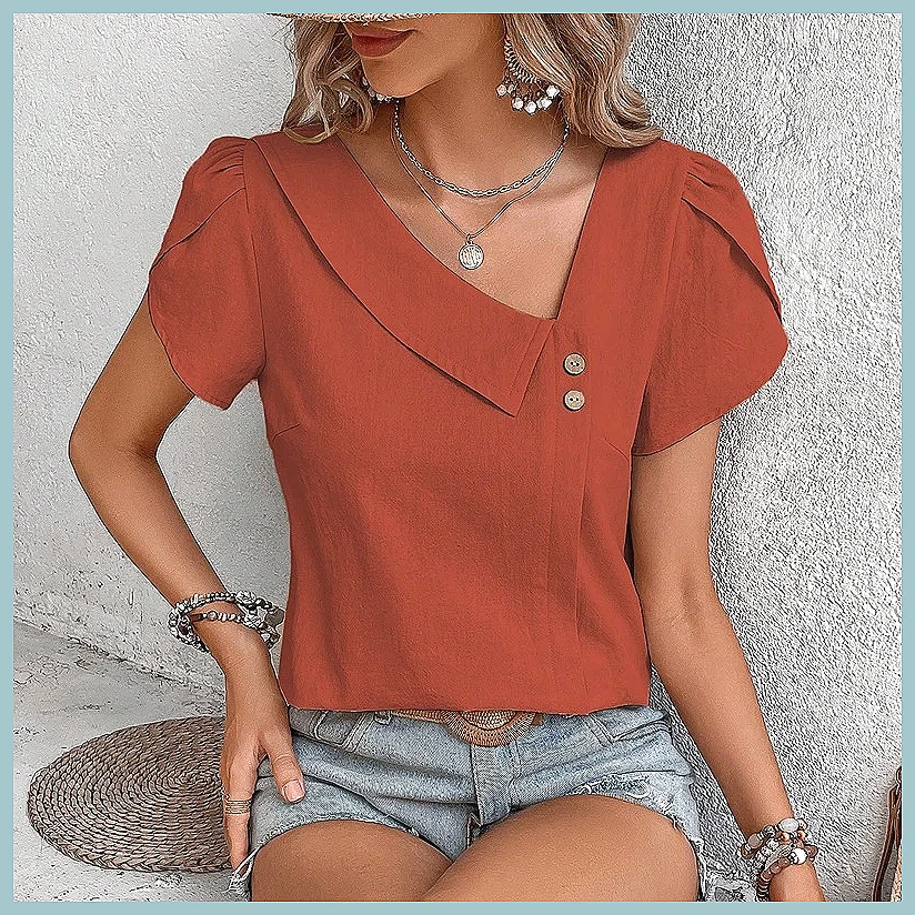 2024 Summer Vintage Solid Colo - Vintage Women Fashion 评论和价格