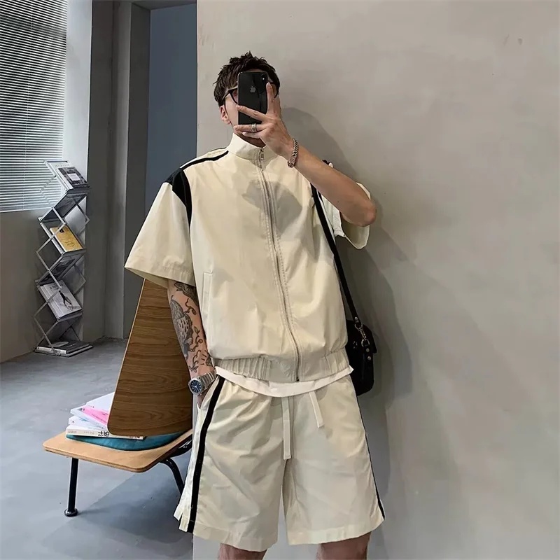 Men Color‑Block Tracksuit Summ - Vintage Zipper 评论和价格