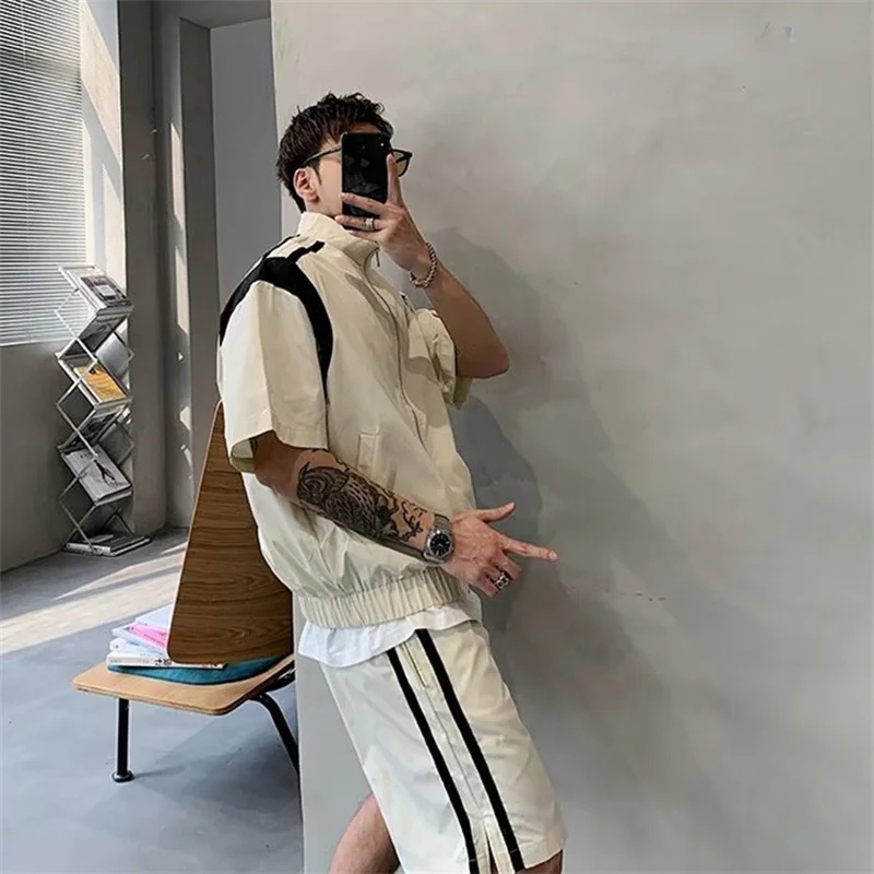 Men Color‑Block Tracksuit Summ - Vintage Zipper 评论和价格