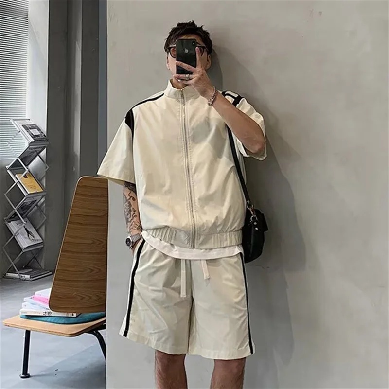 Men Color‑Block Tracksuit Summ - Vintage Zipper 评论和价格